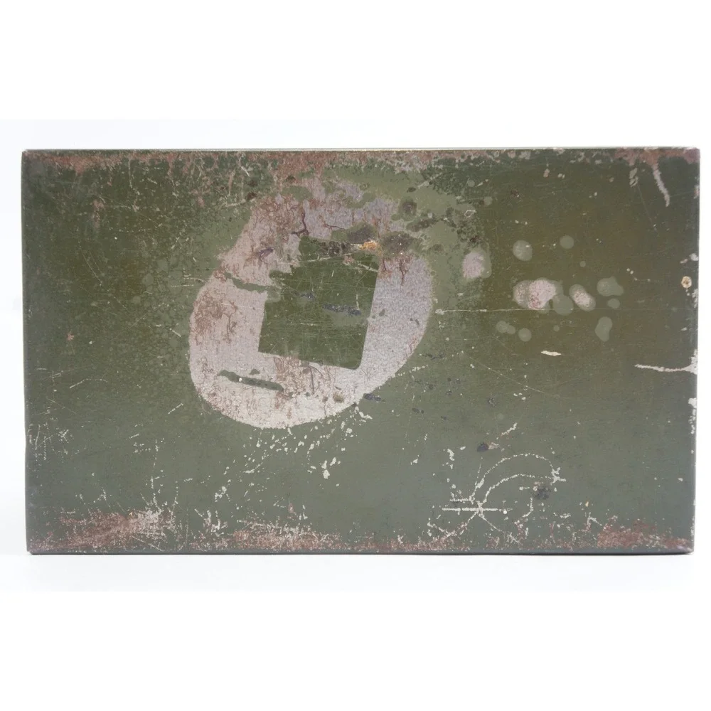 ASCO Card Case Index Box 5x3 Green Metal Vintage Industrial A-Z Dividers Fair